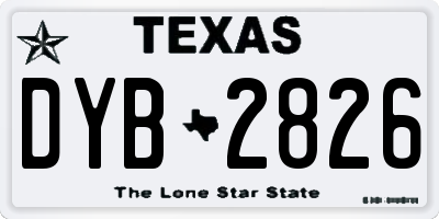 TX license plate DYB2826