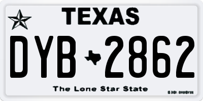TX license plate DYB2862