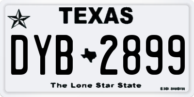 TX license plate DYB2899