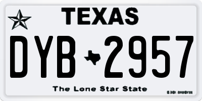 TX license plate DYB2957