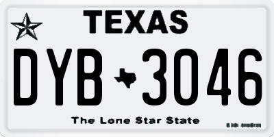 TX license plate DYB3046