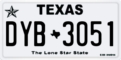 TX license plate DYB3051