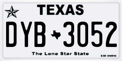TX license plate DYB3052