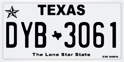 TX license plate DYB3061
