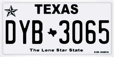 TX license plate DYB3065