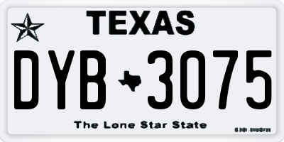 TX license plate DYB3075