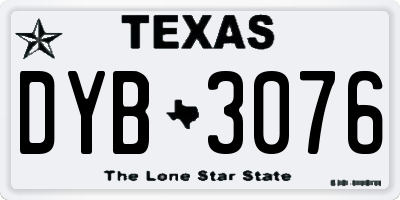 TX license plate DYB3076