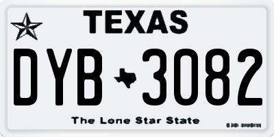 TX license plate DYB3082