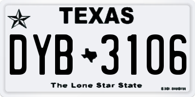 TX license plate DYB3106