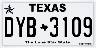 TX license plate DYB3109