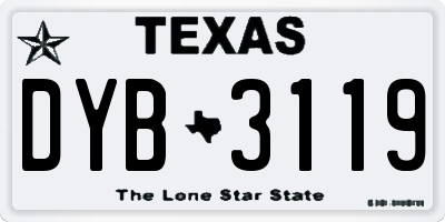 TX license plate DYB3119