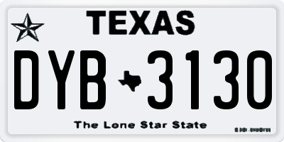 TX license plate DYB3130