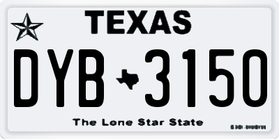 TX license plate DYB3150