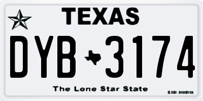 TX license plate DYB3174