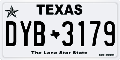 TX license plate DYB3179