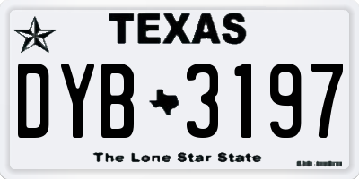 TX license plate DYB3197
