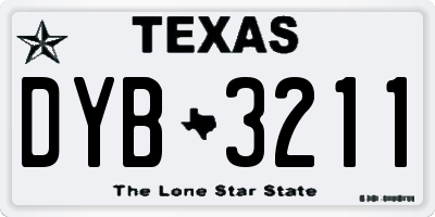 TX license plate DYB3211