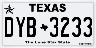 TX license plate DYB3233