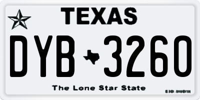 TX license plate DYB3260
