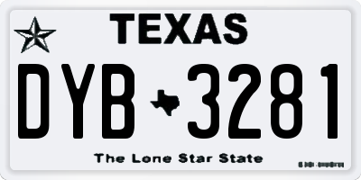 TX license plate DYB3281