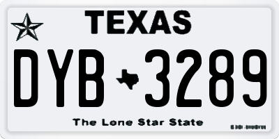 TX license plate DYB3289