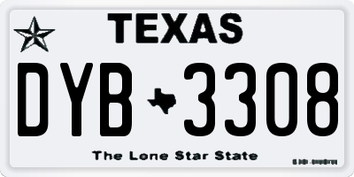 TX license plate DYB3308