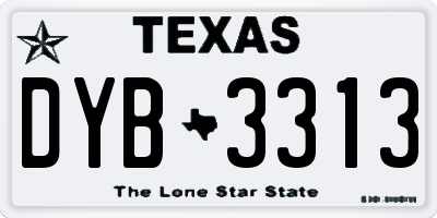 TX license plate DYB3313