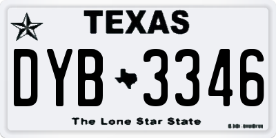 TX license plate DYB3346