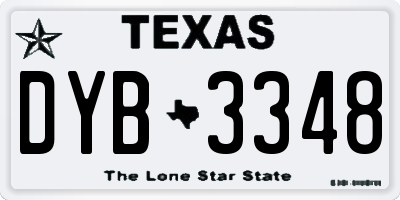 TX license plate DYB3348
