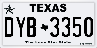 TX license plate DYB3350