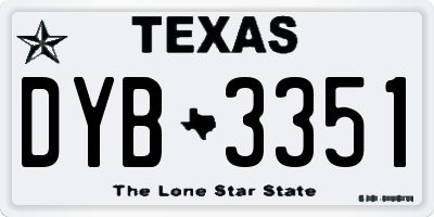TX license plate DYB3351
