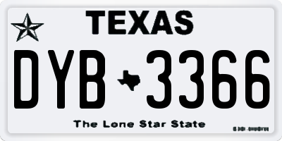 TX license plate DYB3366