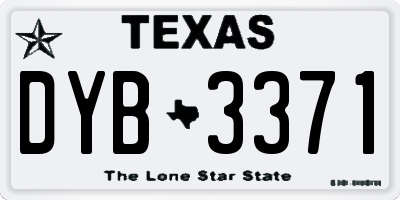 TX license plate DYB3371
