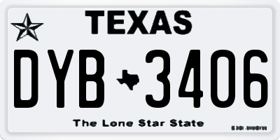 TX license plate DYB3406