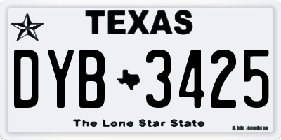 TX license plate DYB3425