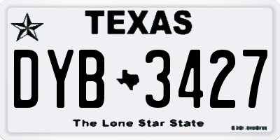 TX license plate DYB3427