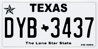TX license plate DYB3437