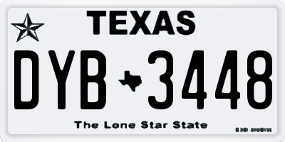 TX license plate DYB3448