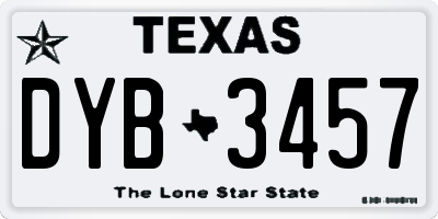 TX license plate DYB3457