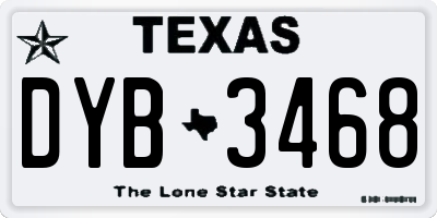 TX license plate DYB3468