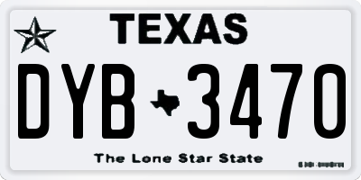 TX license plate DYB3470