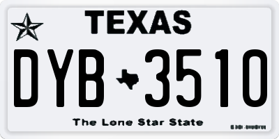TX license plate DYB3510
