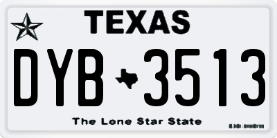 TX license plate DYB3513