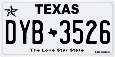 TX license plate DYB3526