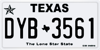 TX license plate DYB3561