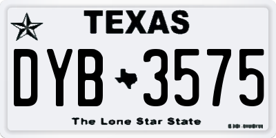 TX license plate DYB3575