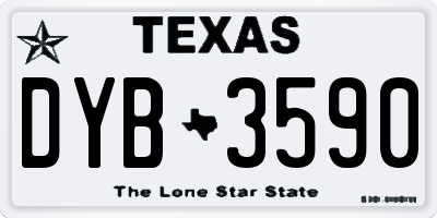 TX license plate DYB3590