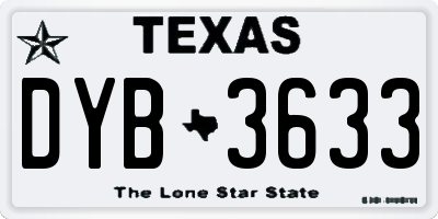 TX license plate DYB3633