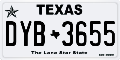 TX license plate DYB3655