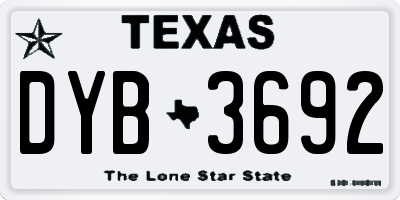 TX license plate DYB3692